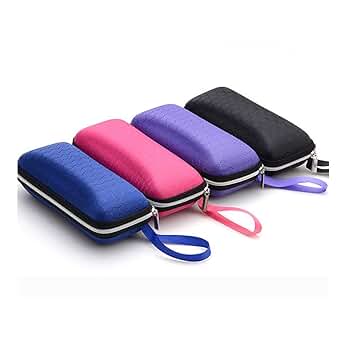 4 Pack Portable Zipper Eyeglasses Case Sunglasses Hard Case